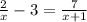 \frac{2}{x} - 3 = \frac{7}{x+1}