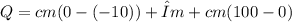 Q=cm(0-(-10))+λm+cm(100-0)