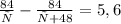 \frac{84}{х} - \frac{84}{х+48} =5,6