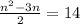 \frac{ n^{2}-3n}{2} =14