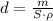 d = \frac{m}{ S \cdot \rho }