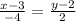 \frac{x-3}{-4} = \frac{y-2}{2}