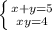 \left \{ {{x+y=5} \atop {xy=4}} \right.