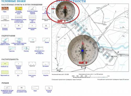 Опишите последовательность действий при ориентировании на местности с плана