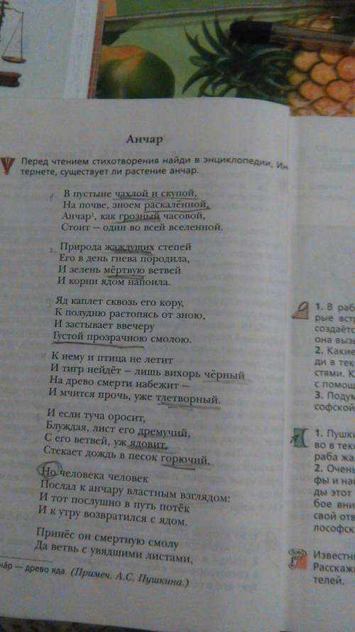 Прочитай стихотварении почему анчар в странах востока называют древо смерти подчеркни в стихотворени