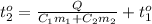 t_2^o= \frac{Q}{C_1m_1+C_2m_2} +t_1^o