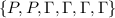 \{P,P,\Gamma,\Gamma,\Gamma,\Gamma\}