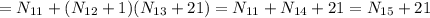 = N_{11} + ( N_{12} + 1 ) ( N_{13} + 21 ) = N_{11} + N_{14} + 21 = N_{15} + 21