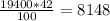 \frac{19400*42}{100} =8148