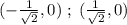 (-\frac{1}{\sqrt2},0)\; ;\; (\frac{1}{\sqrt2},0)