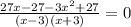 \frac{27x-27-3x^2+27}{(x-3)(x+3)} =0