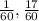 \frac{1}{60} , \frac{17}{60}