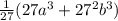 \frac{1}{27}(27 a^{3}+ 27^{2} b^{3})