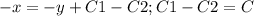 -x=-y+C1-C2; C1-C2=C