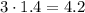 3 \cdot 1.4 = 4.2