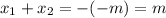 x_1+x_2=-(-m)=m