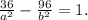 \frac{36}{a^2}- \frac{96}{b^2}=1.