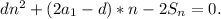 dn^2+(2a_1-d)*n-2S_n=0.