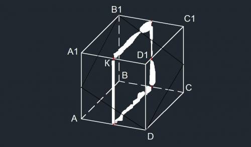 Дано: авсда1в1с1д1-куб ав=а м-середина аа1 построить сечение куба плоскостью в1дм найти площать сече