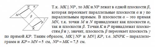 Площина a i y паралельні. у плошині а вибрано точки м і n, а в площині у- точки к і р такі що прямі