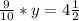 \frac{9}{10}*y=4\frac{1}{2}