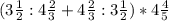 ( 3 \frac{1}{2} : 4 \frac{2}{3} + 4 \frac{2}{3} : 3 \frac{1}{2} ) * 4 \frac{4}{5} 
