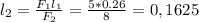 l_{2} = \frac{ F_{1} l_{1} }{ F_{2} } = \frac{5*0.26}{8} =0,1625