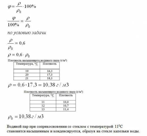 Относительная влажность воздуха содержащегося в комнате 60%. какова абсолютная влажность воздуха, ес