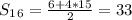 S_1_6= \frac{6+4*15}{2} =33