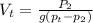 V_t= \frac{P_2}{g(p_t-p_2)}