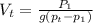 V_t= \frac{P_1}{g(p_t-p_1)}