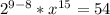 2 ^{9-8}*x^{15}=54