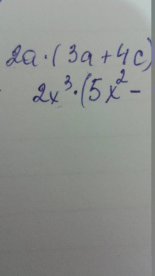 Вынесите общий множитель за скобки а)6а^2+8ас. б)10х^5-2х^3 .