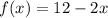 f(x) = 12 - 2x