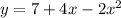 y=7+4x-2x^2