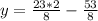 y= \frac{23*2}{8} - \frac{53}{8}