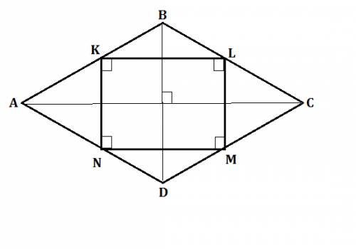 Площадь ромба равна 48см квадратных.найдите площадь четырехугольника,вершинами которого являются сер