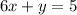 6x+y=5