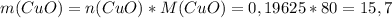 m(CuO)=n(CuO)*M(CuO)=0,19625*80=15,7