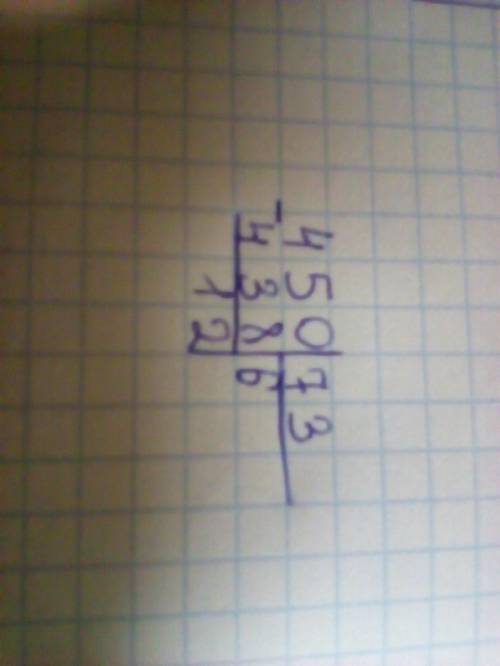 450: 73= столбикам с остатком сколько бедет надо