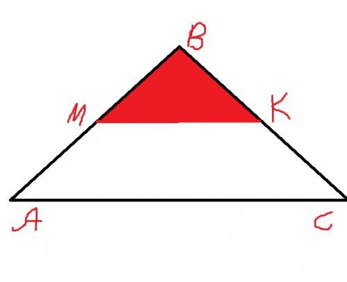 Периметр треугольника авс равен 54 см. найдите периметр треугольника мвк, образованного средними лин