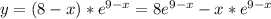 y=(8-x)*e^{9-x}=8e^{9-x}-x*e^{9-x}