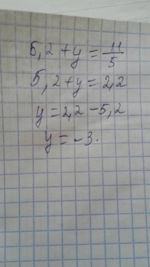 Решите уравнения. а)5,2+у=1 1/5 б)4 1/8+y=-1 1/6