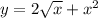 y=2 \sqrt{x} +x^{2}