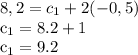 8,2=c_1+2(-0,5)&#10;&#10;c_1=8.2+1&#10;&#10;c_1=9.2