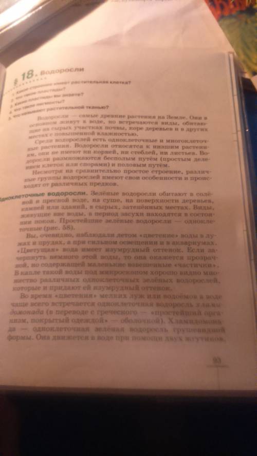 Биологии 5 класс сообщения про одноклеточные водоросли