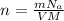 n= \frac{m N_{a} }{VM}