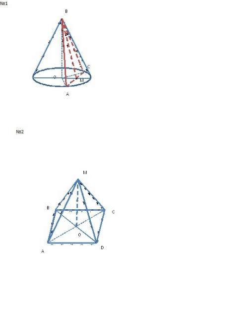 Решить (с рисунком) 1)через вершину конуса проведена плоскость пересекающая окружность основания по