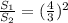 \frac{ S_{1} }{ S_{2} } =( \frac{4}{3} )^{2}