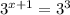 3^{x+1}=3^3